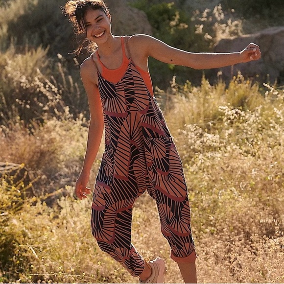 Free People Pants - RARE FREE PEOPLE Movement Hot Shot Printed Onesie in Amber Combo